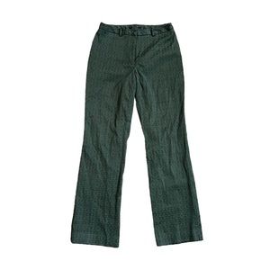 Army green embossed stretch pants